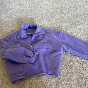 Papermoon Lavender Quarter-Zip Fleece Top